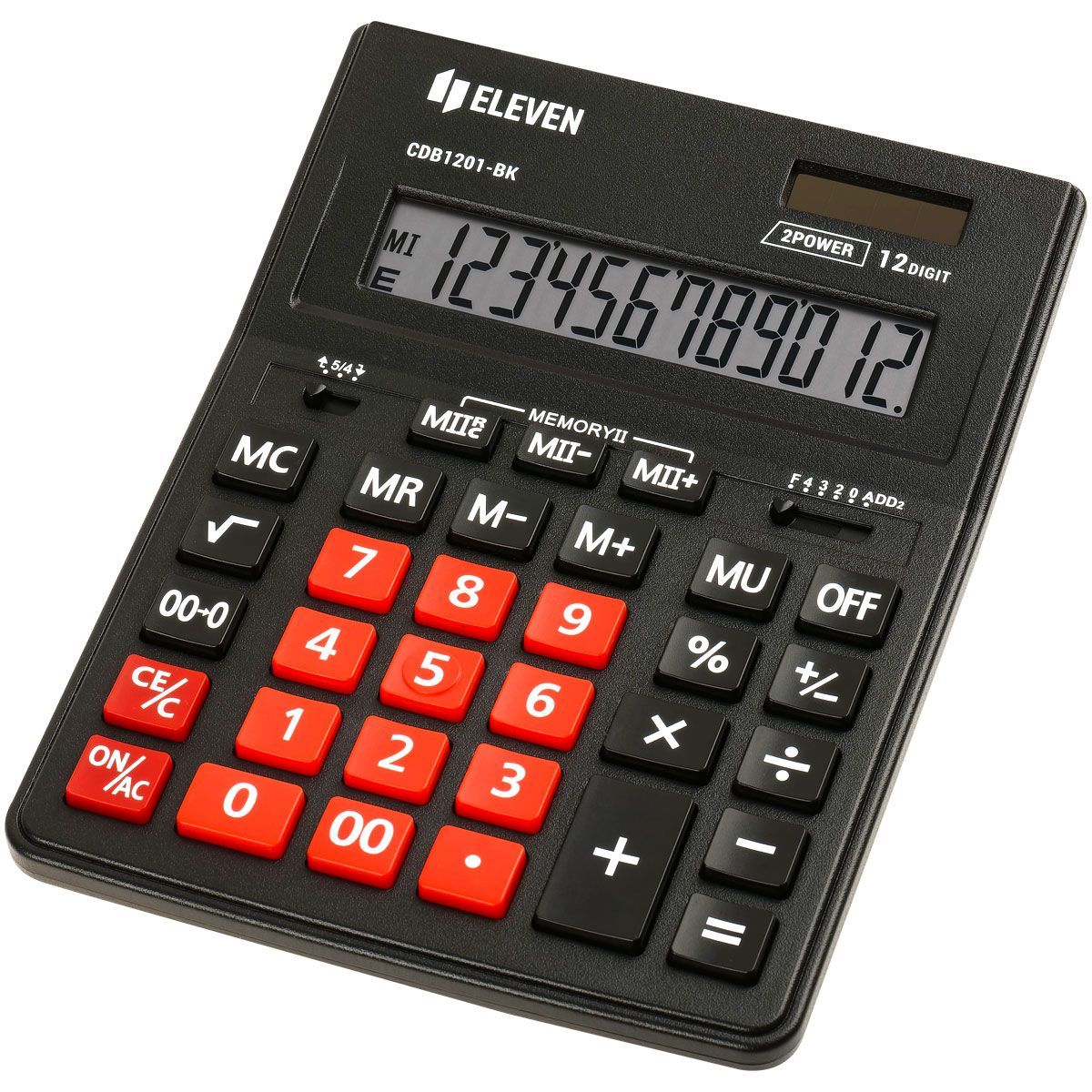 Калькулятор настольный Eleven Business Line CDB1201-BK/RD, 12 разрядов, двойное питание, 155*205*35мм, черный/красный КИТАЙ Eleven Eleven 10131010/251224/5206915/8 ТНВЭД 8470100000