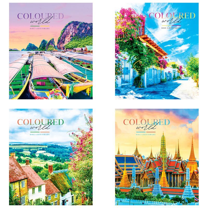 Тетрадь 60л., А5, клетка ArtSpace "Путешествия. Coloured world" РОССИЯ ArtSpace Спейс  ТНВЭД 4820200000