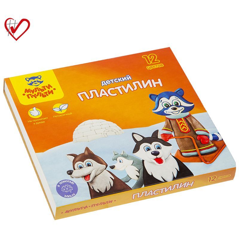Пластилин Мульти-Пульти "Енот на Аляске", 12 цветов, 180г, со стеком, картон РОССИЯ Мульти-Пульти Мульти-Пульти  ТНВЭД 3407000000