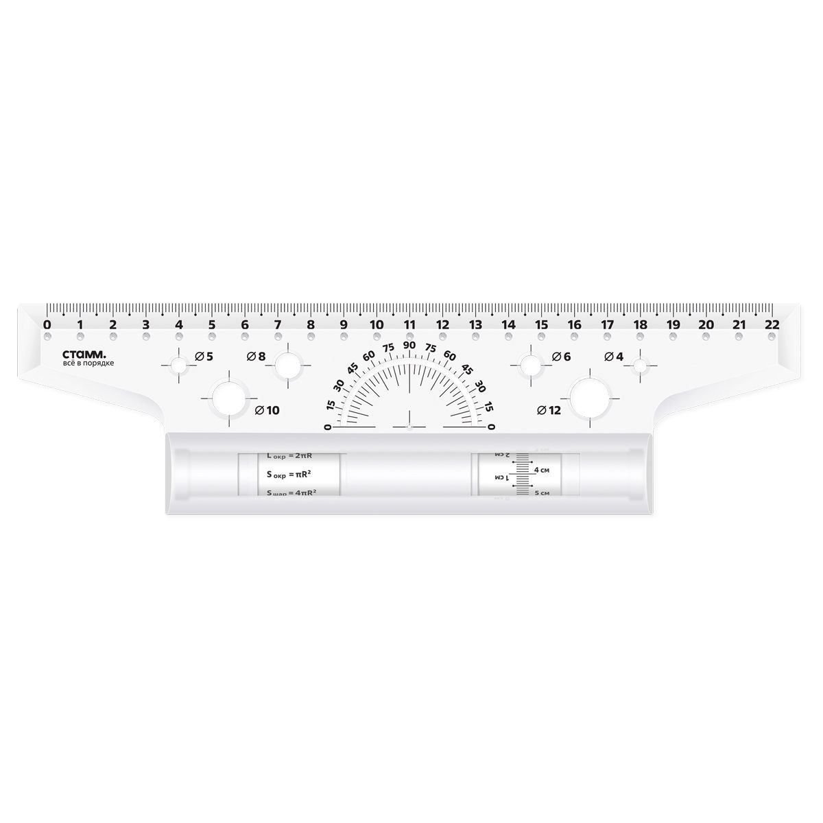 Рейсшина 22см СТАММ, металлический ролик, картонная коробка РОССИЯ СТАММ СТАММ  ТНВЭД 9017801000