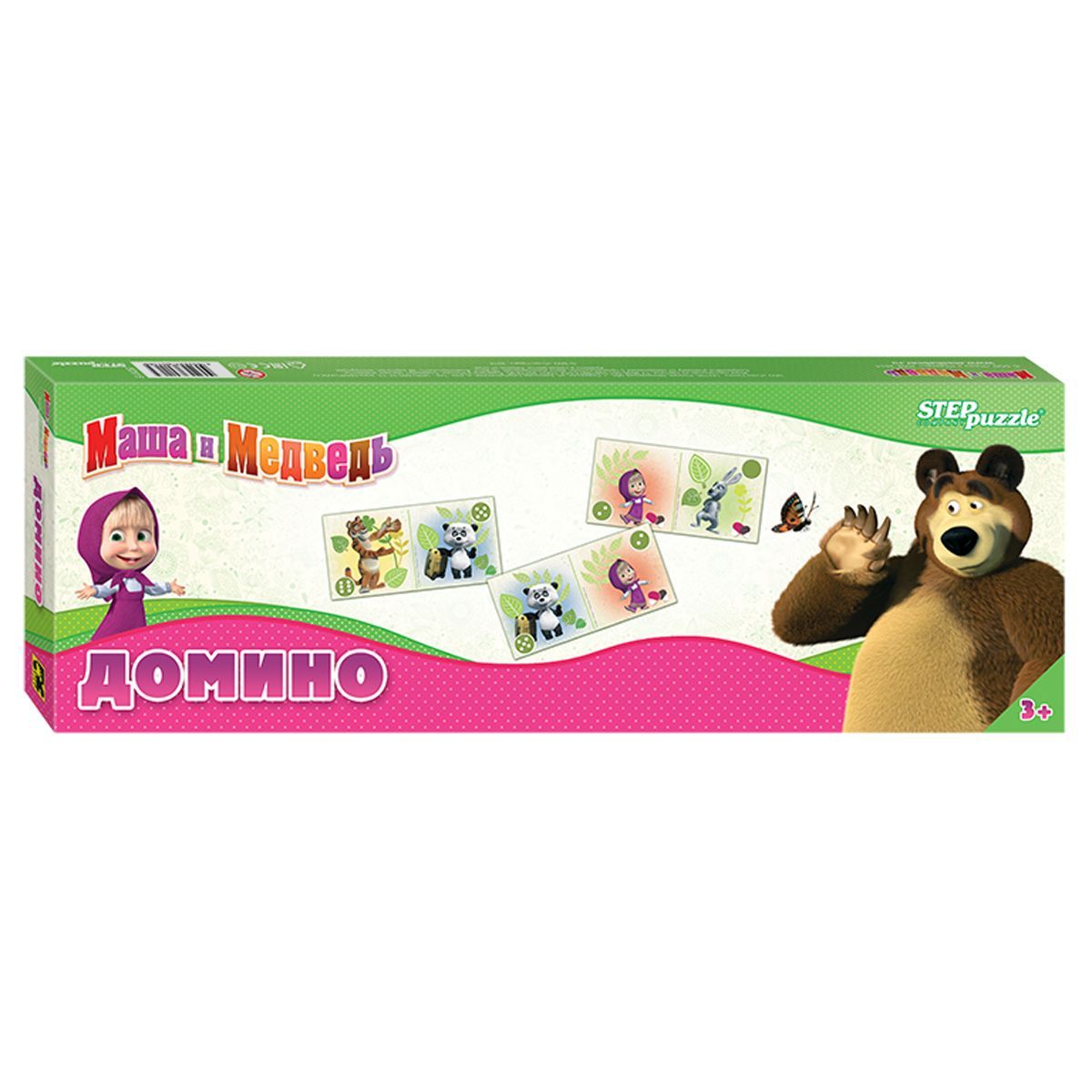 Настольная игра Домино Step Pazzle "Маша и Медведь", картонная коробка РОССИЯ Step Puzzle Степ Пазл  ТНВЭД 9504908009