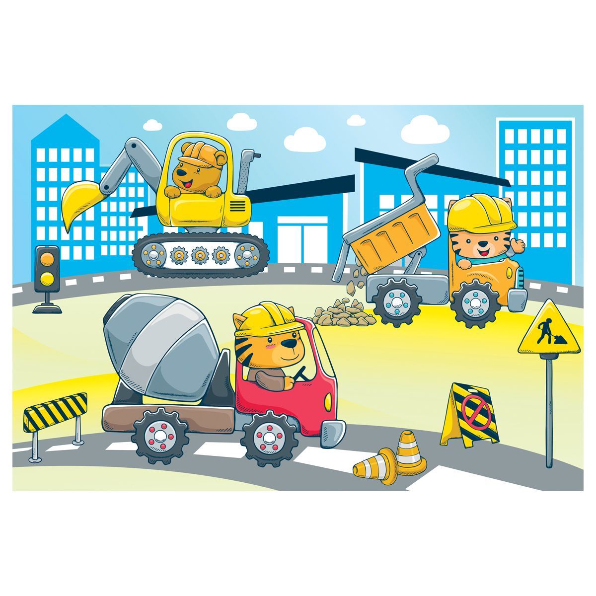 Пазл  24 эл. Maxi ТРИ СОВЫ "Веселая стройка"РОССИЯ ТРИ СОВЫ ТРИ СОВЫ  ТНВЭД 9503006900