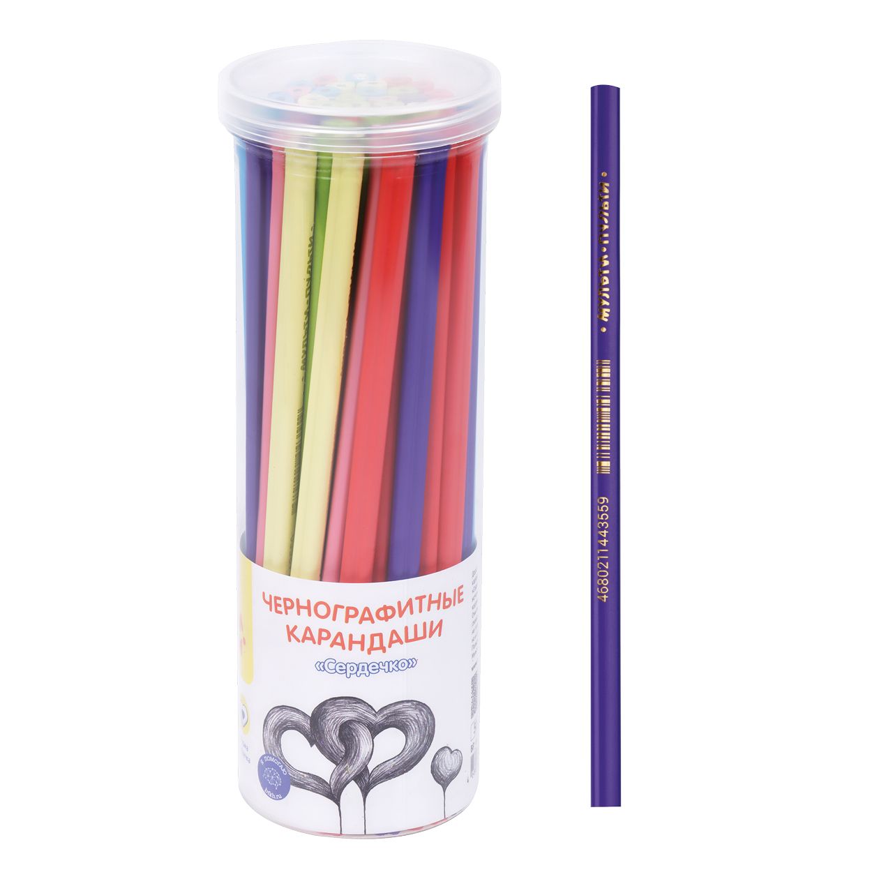 Карандаш ч/г Мульти-Пульти "Сердечко", HB, незаточен., пластиковый, формовой корпус КИТАЙ Мульти-Пульти Мульти-Пульти 10702070/010623/3221058/2 ТНВЭД 9609101000