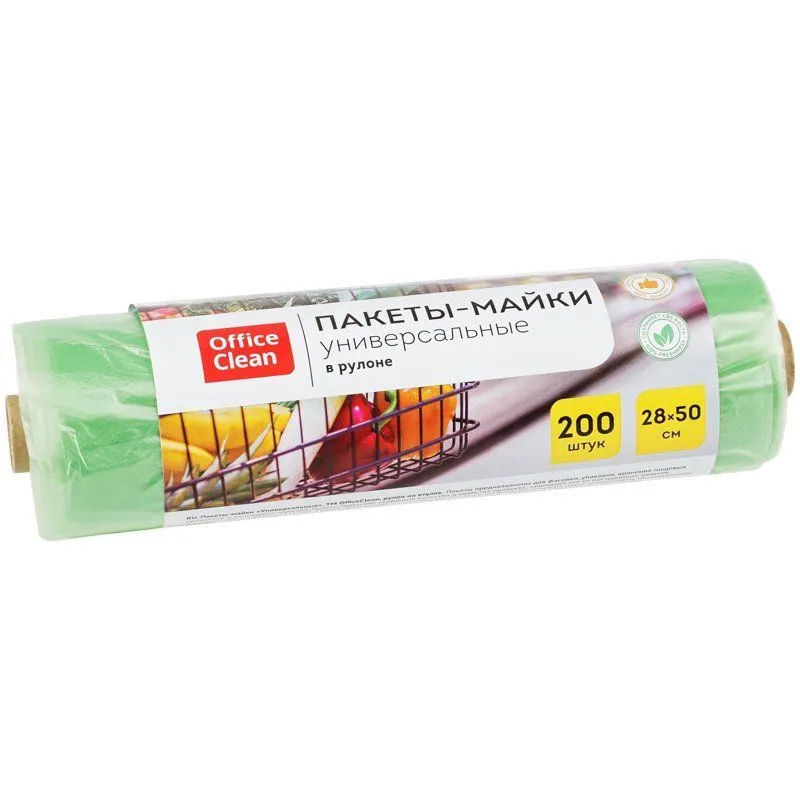 Пакет-майка OfficeClean, ПНД, 28+14*50см, 12мкм, белый РОССИЯ OfficeClean OfficeClean  ТНВЭД 3923210000
