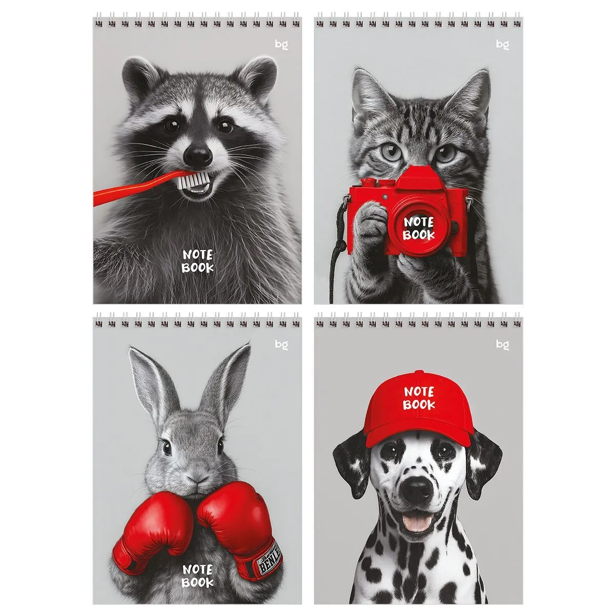 Блокнот А5 60л. на гребне BG "Pet and red", твердая подложка РОССИЯ BG БиДжи  ТНВЭД 4820103000